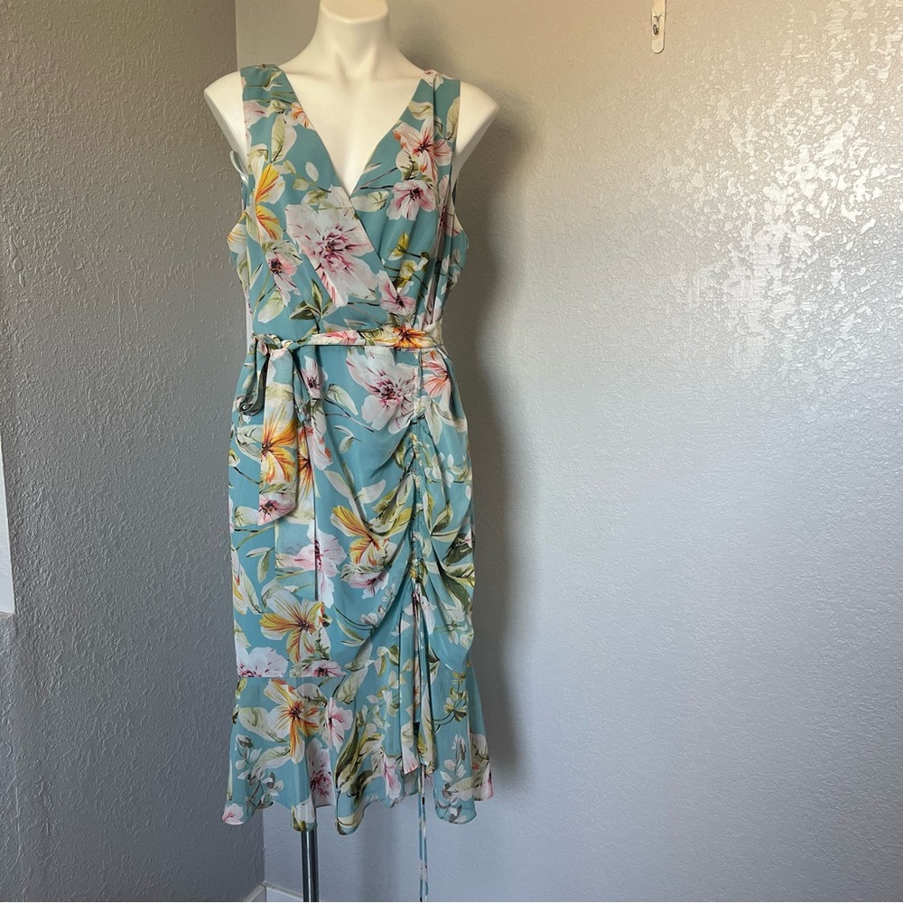 Eliza J Sky Blue Floral Dress